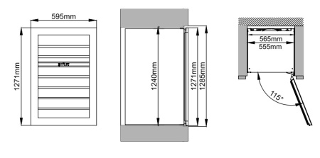 Двухзонный винный шкаф MC Wine W60B встраиваемый в колонну